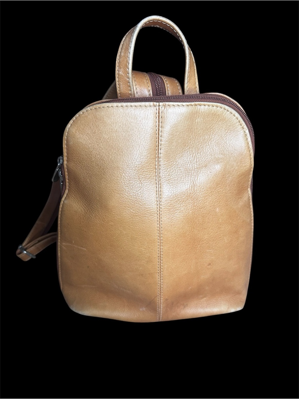 Le Donne Leather Mini Backpack in Tan — Sleek Everyday Carry